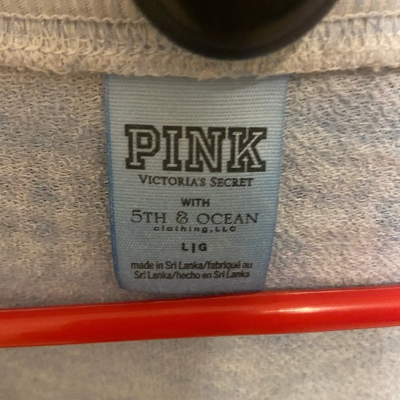 PINK- College crop sweatshirt HUSKERS BABY BLUE AND RED - Picture 2 of 2